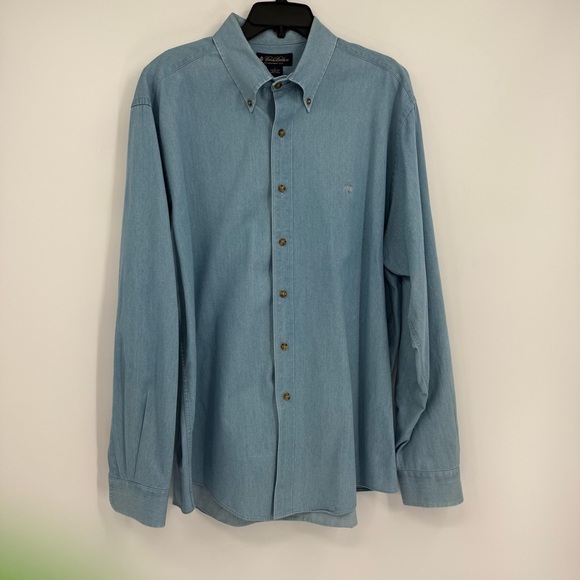 Brooks Brothers Button Down Long Sleeve Denim Shirt Mens Size Large Cotton - Picture 9 of 9